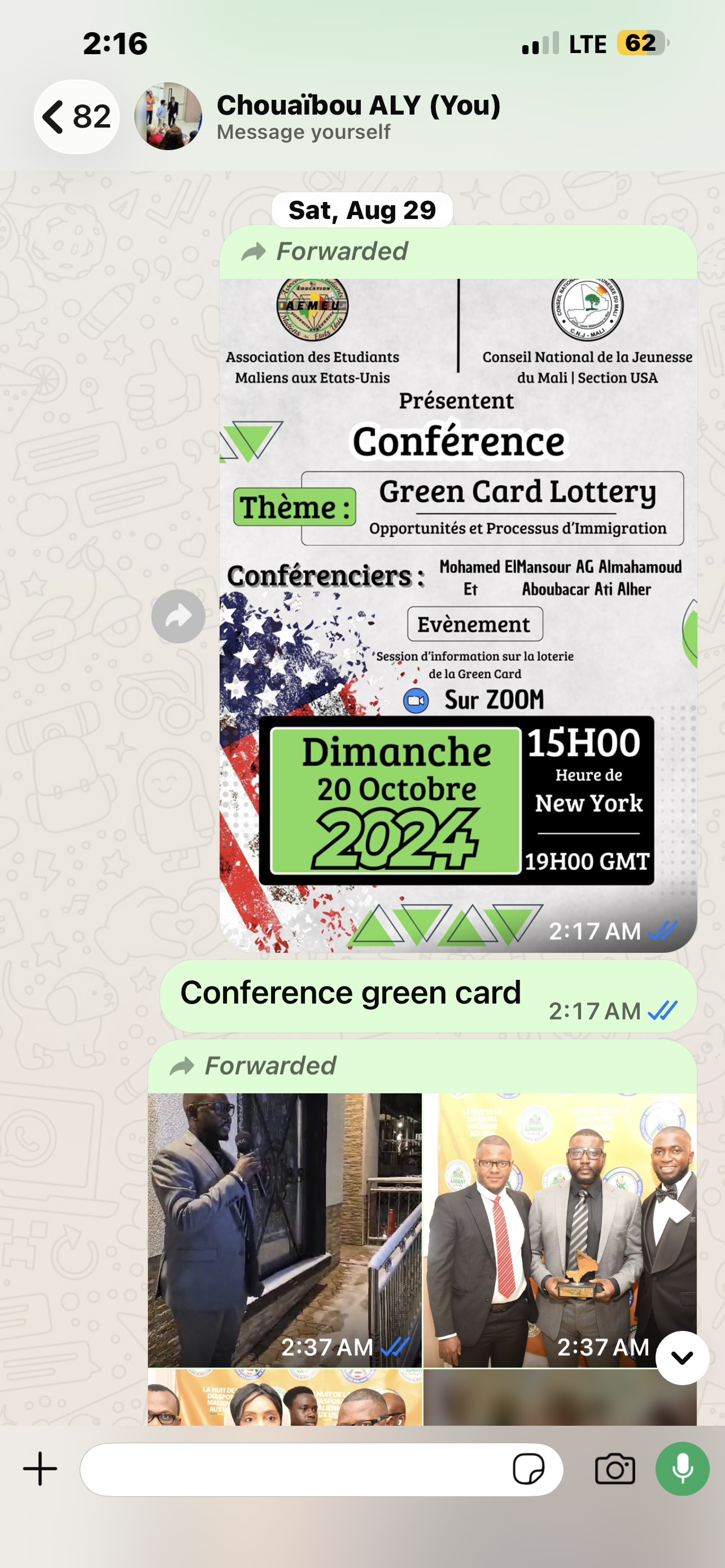 Affiche de la conférence Green Card du 20 octobre 2024