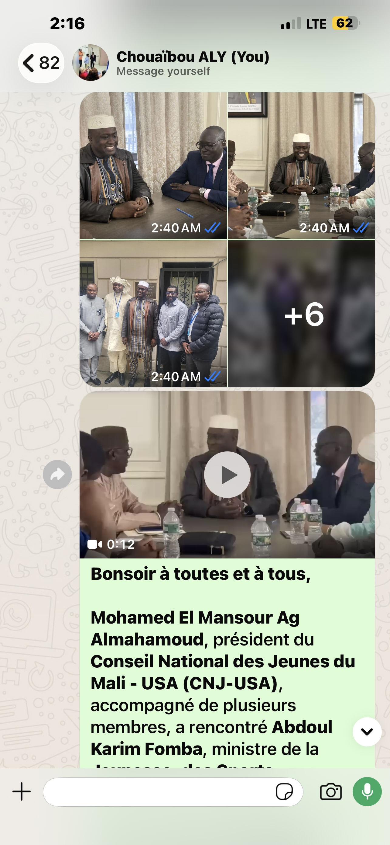 Photographie d’un échange autour d’une table à la Mission permanente du Mali