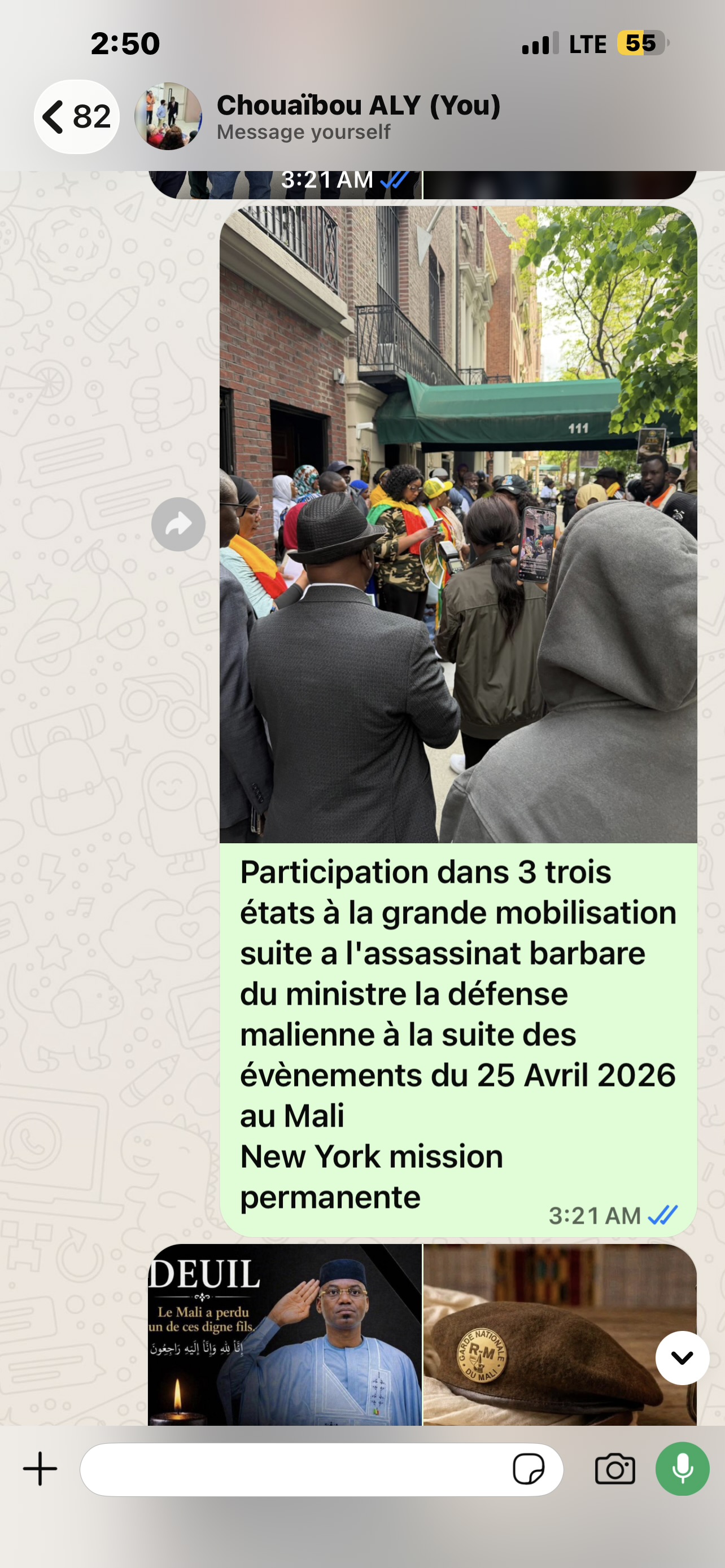 Rassemblement de la communauté devant la Mission permanente du Mali à New York
