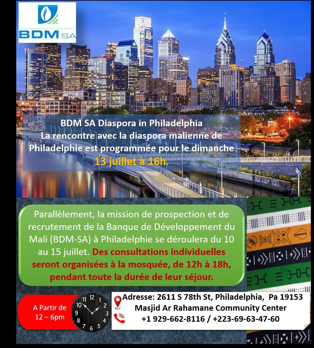 Affiche de la rencontre BDM-SA à Philadelphie